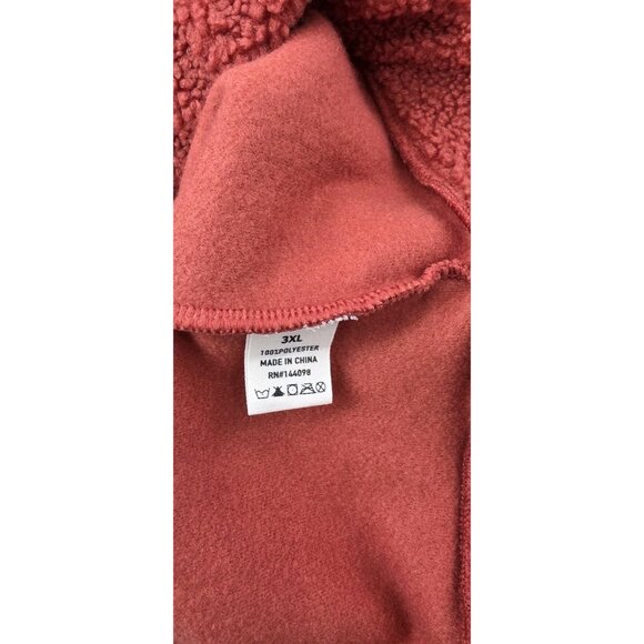Vital Life Sport Sherpa Pullover Women 3XL Half Snap Fleece Pockets NWT - Picture 8 of 13